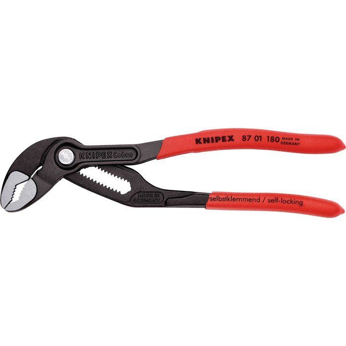 Knipex Clé serre-tubes en S avec réglage rapide à revêtement poudre gris gainées en plastique 330 mm, 83 61 010 Knipex Clé serre-tubes en S avec réglage rapide à revêtement poudre gris gainées en plastique 330 mm, 83 61 010