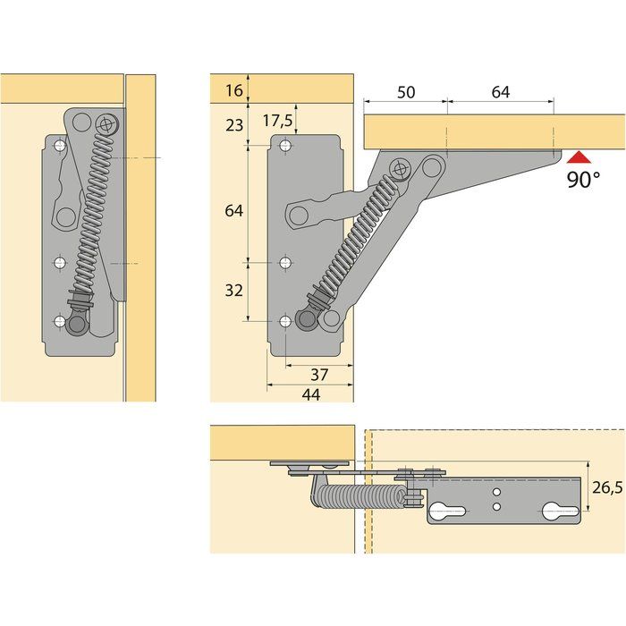 Paire De Charnières Réglables Liftmaster 3100P – Montage Plat, Pour Portail, Revêtement Prime