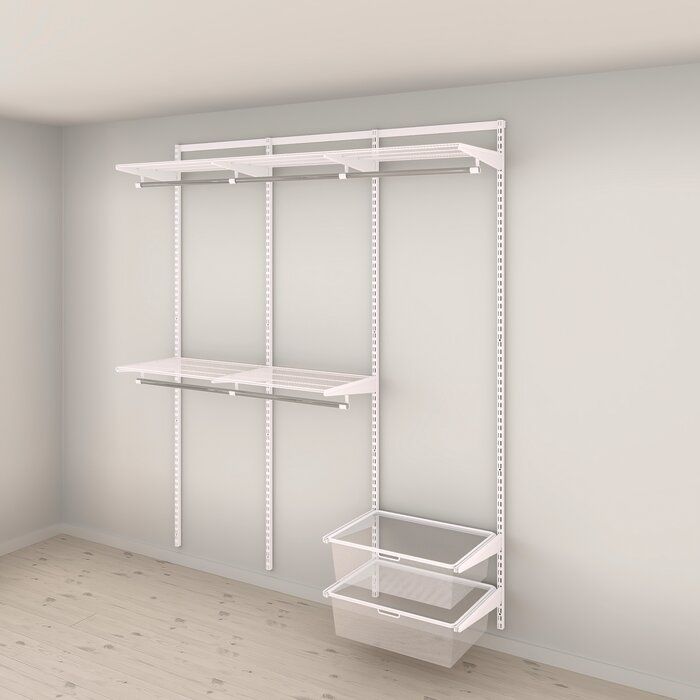 Kit rangement dressing mural suspendu blanc – Pour garde-robe et