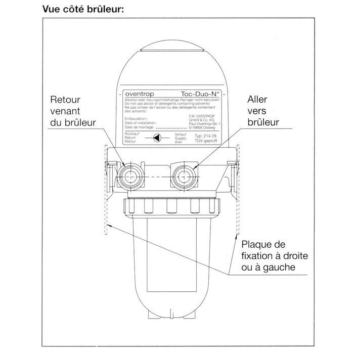 Filtre Fioul + Desaerateur Flocotop Mt11 Chappée PR100019100 - Pièces Express