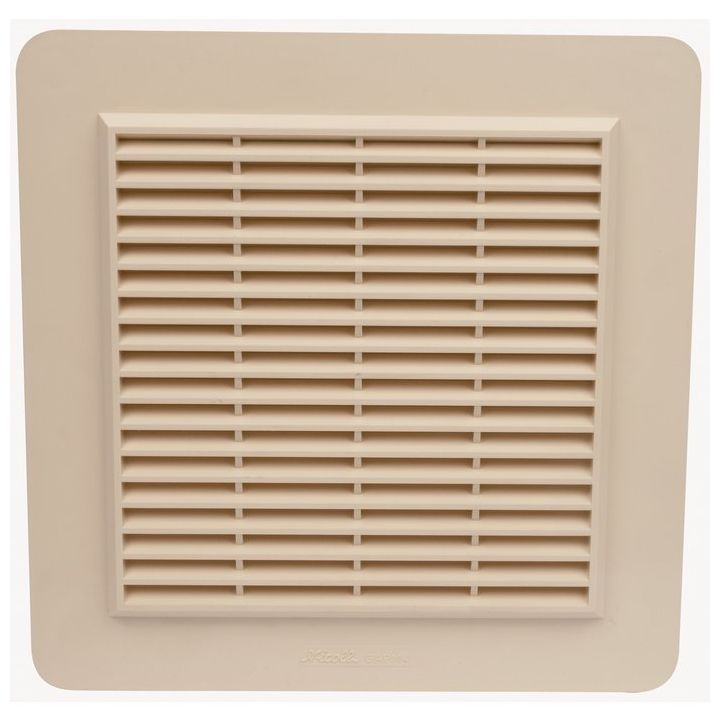 Grille de ventilation avec grille anti insectes - Couleur sable - 246 x 246  mm - Nicoll