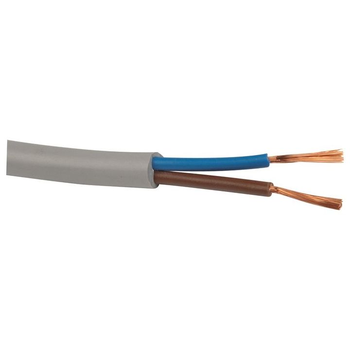 Câble électrique domestique souple - H05 VV-F gris - 2x1 mm² - Couronne de  50 m - Electraline