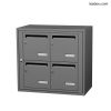 Bloc 4 boîtes aux lettres collectives intérieur mural - Modèle 2 x 2 - Gris poussière - Leabox.com