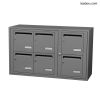 Bloc 6 boîtes aux lettres collectives intérieur mural - Modèle 3 x 2 - Gris poussière - Leabox.com