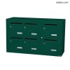 Bloc 6 boîtes aux lettres collectives intérieur mural - Modèle 3 x 2 - Vert mousse - Leabox.com