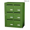 Bloc 6 boîtes aux lettres collectives intérieur mural - Modèle 2 x 3 - Vert mai - Leabox.com