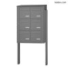 Bloc 6 boîtes aux lettres collectives extérieur sur pieds - Modèle 2 x 3 - Gris poussière - Leabox.com