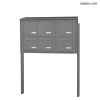 Bloc 6 boîtes aux lettres collectives extérieur sur pieds - Modèle 3 x 2 - Gris poussière - Leabox.com