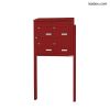 Bloc 4 boîtes aux lettres collectives extérieur sur pieds - Modèle 2 x 2 - Rouge brun - Leabox.com