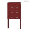 Bloc 6 boîtes aux lettres collectives extérieur sur pieds - Modèle 2 x 3 - Rouge brun - Leabox.com