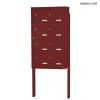 Bloc 8 boîtes aux lettres collectives extérieur sur pieds - Modèle 2 x 4 - Rouge brun - Leabox.com