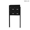 Bloc 4 boîtes aux lettres collectives extérieur sur pieds - Modèle 2 x 2 - Noir foncé - Leabox.com