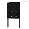 Bloc 6 boîtes aux lettres collectives extérieur sur pieds - Modèle 2 x 3 - Noir foncé - Leabox.com