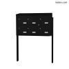 Bloc 6 boîtes aux lettres collectives extérieur sur pieds - Modèle 3 x 2 - Noir foncé - Leabox.com