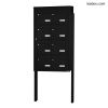 Bloc 8 boîtes aux lettres collectives extérieur sur pieds - Modèle 2 x 4 - Noir foncé - Leabox.com