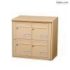Bloc 4 boîtes aux lettres collectives extérieur mural - Modèle 2 x 2 - Beige - Leabox.com