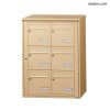 Bloc 6 boîtes aux lettres collectives extérieur mural - Modèle 2 x 3 - Beige - Leabox.com