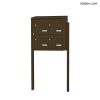Bloc 4 boîtes aux lettres collectives extérieur sur pieds - Modèle 2 x 2 - Brun sépia - Leabox.com