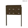Bloc 6 boîtes aux lettres collectives extérieur sur pieds - Modèle 3 x 2 - Brun sépia - Leabox.com