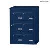 Bloc 6 boîtes aux lettres collectives extérieur mural - Modèle 2 x 3 - Bleu saphir - Leabox.com