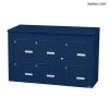 Bloc 6 boîtes aux lettres collectives extérieur mural - Modèle 3 x 2 - Bleu saphir - Leabox.com