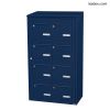 Bloc 8 boîtes aux lettres collectives extérieur mural - Modèle 2 x 4 - Bleu saphir - Leabox.com