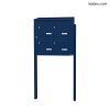 Bloc 4 boîtes aux lettres collectives extérieur sur pieds - Modèle 2 x 2 - Bleu saphir - Leabox.com