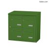 Bloc 4 boîtes aux lettres collectives extérieur mural - Modèle 2 x 2 - Vert mai - Leabox.com