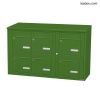 Bloc 6 boîtes aux lettres collectives extérieur mural - Modèle 3 x 2 - Vert mai - Leabox.com