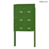 Bloc 6 boîtes aux lettres collectives extérieur sur pieds - Modèle 2 x 3 - Vert mai - Leabox.com