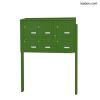Bloc 6 boîtes aux lettres collectives extérieur sur pieds - Modèle 3 x 2 - Vert mai - Leabox.com