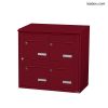 Bloc 4 boîtes aux lettres collectives extérieur mural - Modèle 2 x 2 - Rouge pourpre - Leabox.com