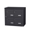 Bloc 4 boîtes aux lettres collectives extérieur encastré - Modèle 2 x 2 - Gris anthracite - Leabox.com