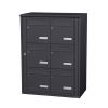 Bloc 6 boîtes aux lettres collectives extérieur encastré - Modèle 2 x 3 - Gris anthracite - Leabox.com
