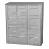 Bloc 12 boîtes aux lettres collectives extérieur mural - Modèle 3 x 4 - Gris clair - Leabox.com