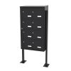 Bloc 8 boîtes aux lettres collectives extérieur avec pieds à visser - Modèle 2 x 4 - Gris anthracite - Leabox.com
