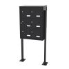Bloc 6 boîtes aux lettres collectives extérieur avec pieds à visser - Modèle 2 x 3 - Gris anthracite - Leabox.com
