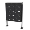 Bloc 12 boîtes aux lettres collectives extérieur avec pieds à visser - Modèle 3 x 4 - Gris anthracite - Leabox.com