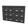 Bloc 12 boîtes aux lettres collectives intérieur mural - Modèle 4 x 3 - Gris anthracite - Leabox.com