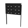 Bloc 12 boîtes aux lettres collectives extérieur sur pieds à sceller - Modèle 4 x 3 - Noir foncé - Leabox.com
