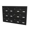 Bloc 12 boîtes aux lettres collectives intérieur mural - Modèle 4 x 3 - Noir foncé - Leabox.com