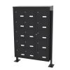 Bloc 15 boîtes aux lettres collectives extérieur avec pieds à visser - Modèle 3 x 5 - Gris anthracite - Leabox.com
