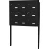 Bloc 9 boîtes aux lettres collectives extérieur sur pieds - Modèle 3 x 3 - Noir foncé - Leabox.com