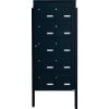 Bloc 10 boîtes aux lettres collectives extérieur sur pieds - Modèle 2 x 5 - Noir foncé - Leabox.com