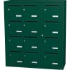 Bloc 12 boîtes aux lettres collectives intérieur mural - Modèle 3 x 4 - Vert mousse - Leabox.com