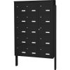 Bloc 15 boîtes aux lettres collectives extérieur sur pieds - Modèle 3 x 5 - Noir foncé - Leabox.com