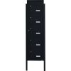 Bloc 5 boîtes aux lettres collectives extérieur sur pieds - Modèle 1 x 5 - Noir foncé - Leabox.com