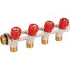 Collecteur 4 sorties - MF 3/4" - Avec vanne rouge M 1/2" - PB Tub