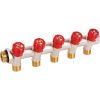 Collecteur 5 sorties - MF 3/4" - Avec vanne rouge M 1/2" - PB Tub