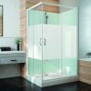 Cabine de douche carrée - Portes coulissantes - Verre sérigraphé - 80 x 80 cm - Izi Glass2 - Leda
